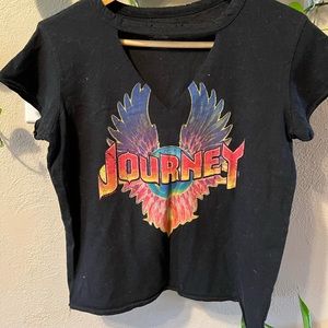Distressed Journey band crop top